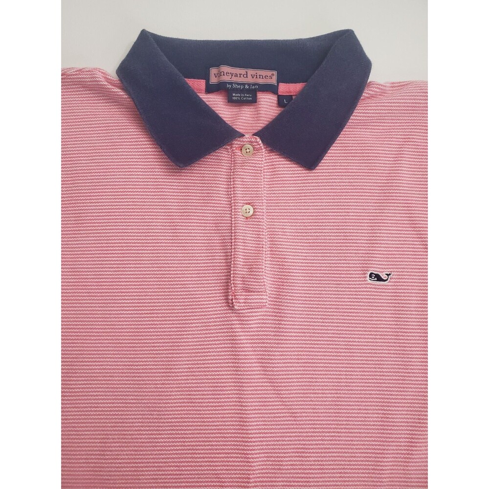 Vineyard Vines By Shep & Ian Short Sleeve Polo Casual Striped Shirt, L